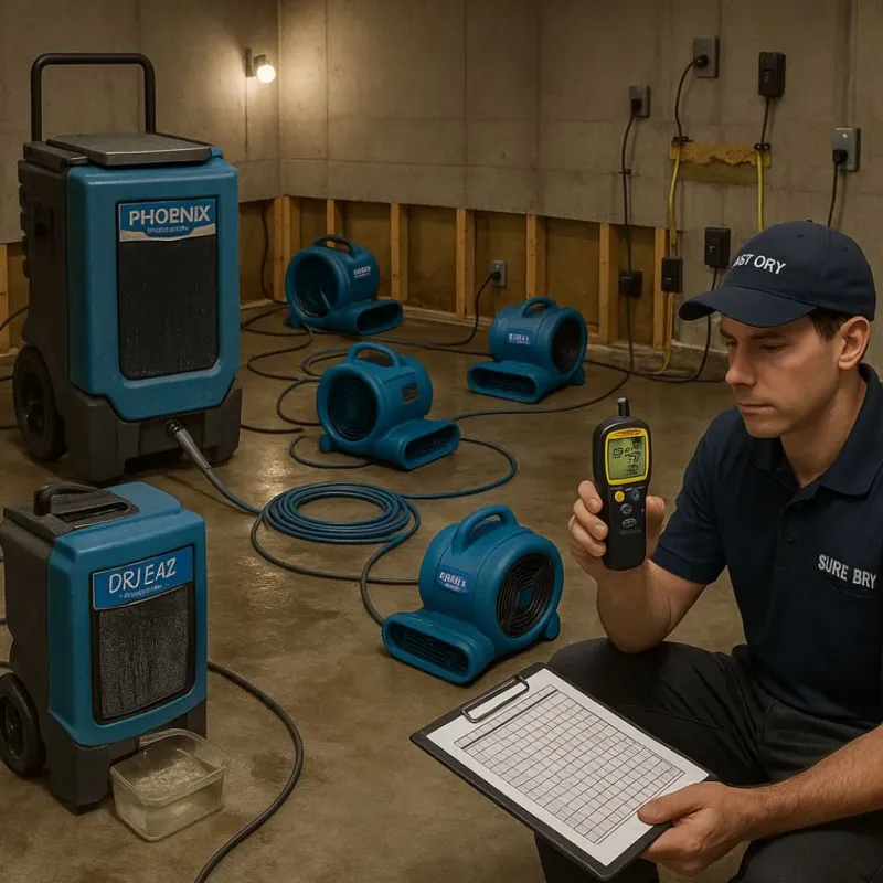 Structural Drying and Dehumidification process in Hertford County, NC